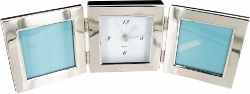ENG01N- Nickel Photo Frame with Clock